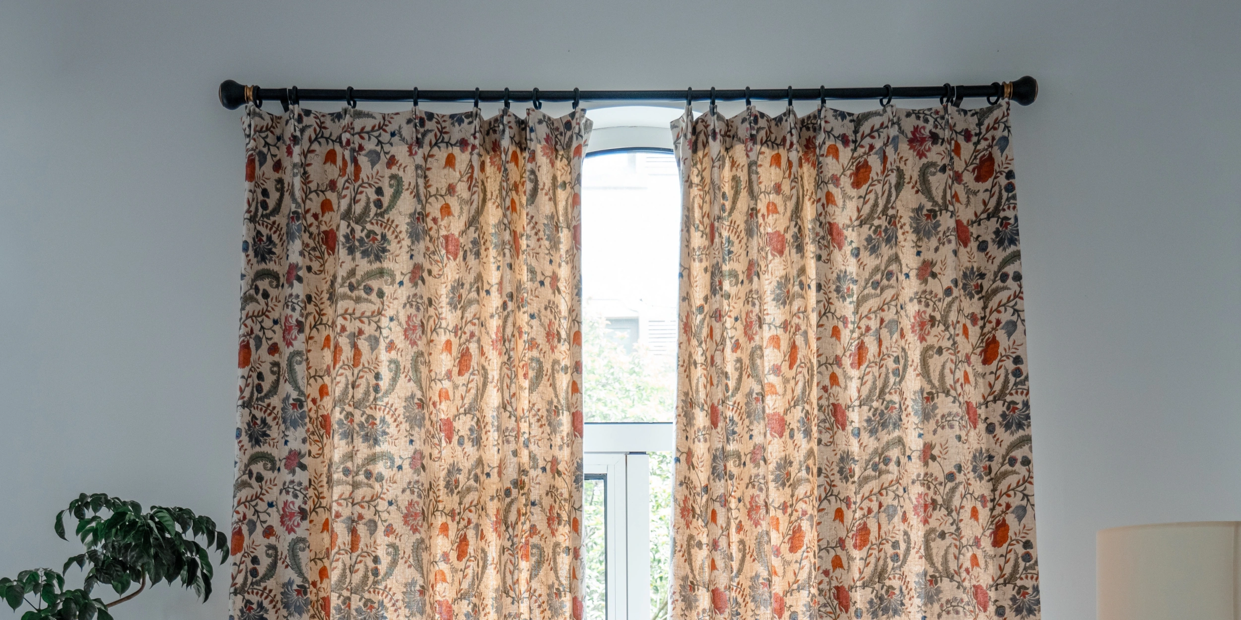 Darphe Custom white floral  blackout curtains