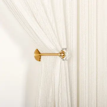 Crystal Brass Curtain Holdback