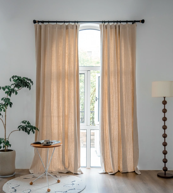 Darphe Custom Floor to Ceiling Striped Curtains