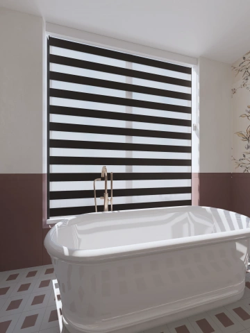 Darphe Custom Full Blackout Zebra Dual Window Blinds