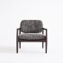 Darphe navy color simple fabric and solid wood lounge chair