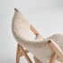 Darphe Lamb plush teak lounge Chair single sofa chair