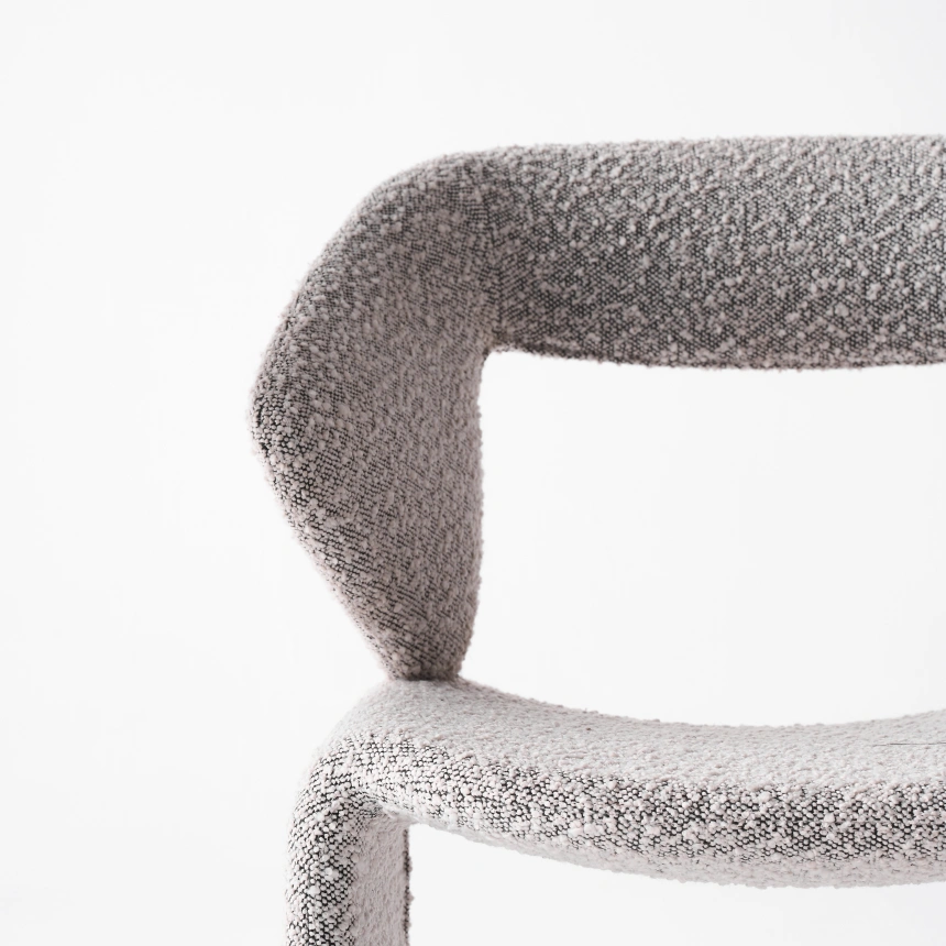 Darphe white modern lamb wool  single chair