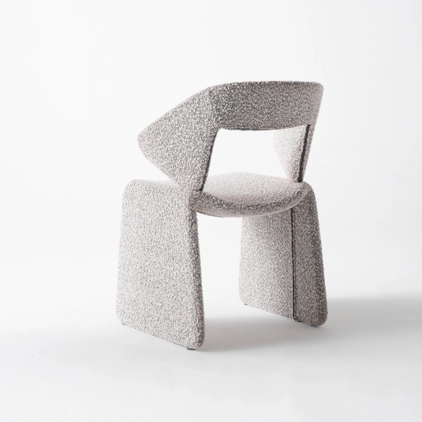 Darphe white modern lamb wool  single chair