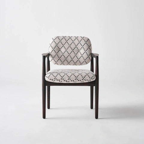 Darphe simple fabric and solid wood lounge chair