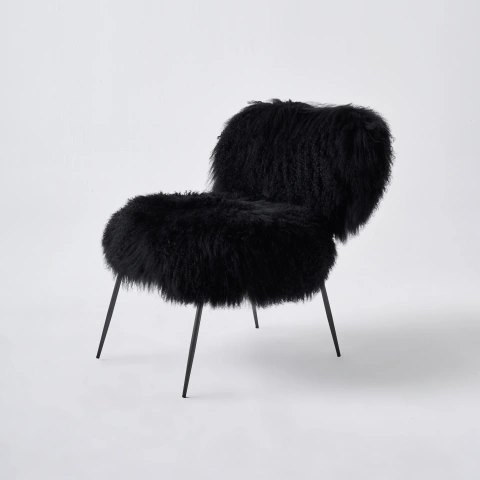 Darphe Black Wool Lounge Chair