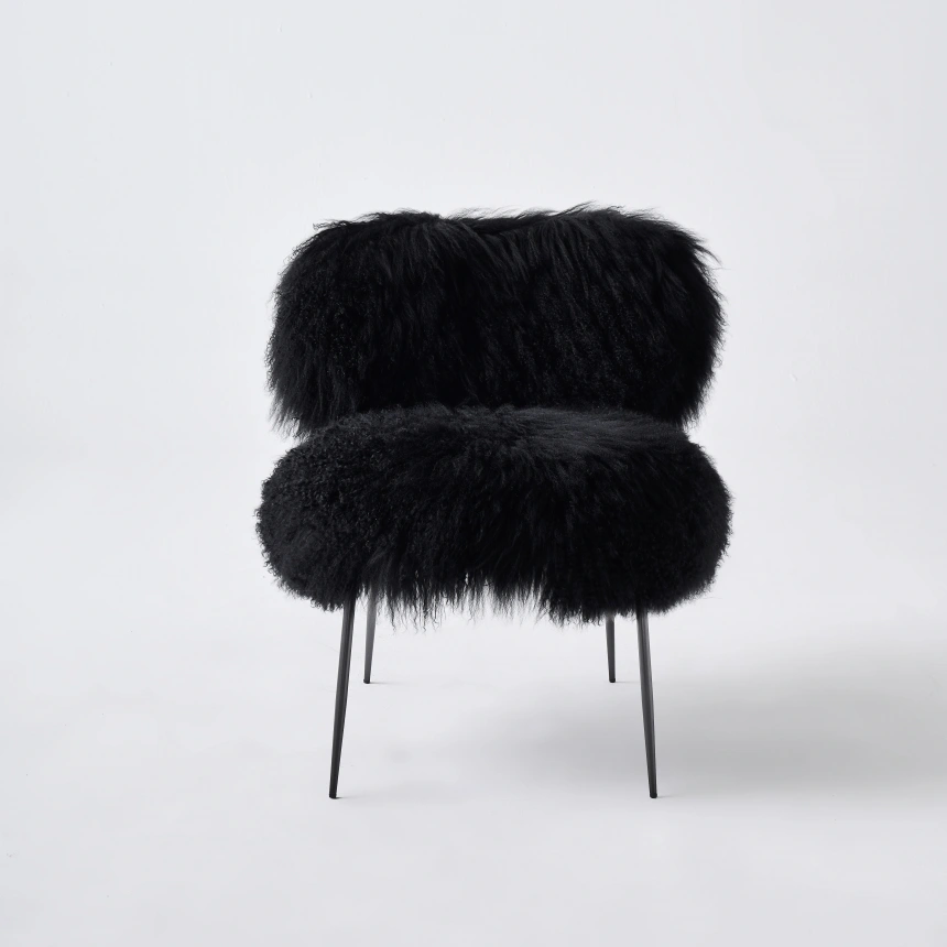 Darphe Black Wool Lounge Chair