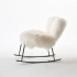 Darphe White Wool Lounge Chair