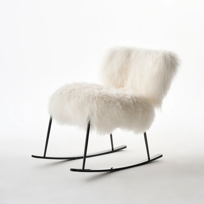 Darphe White Wool Lounge Chair