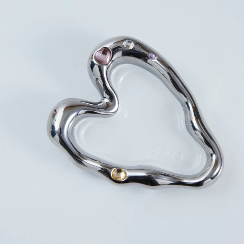 Darphe Gem Heart Silver Creative Ashtray Jewelry Plate