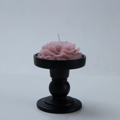 Darphe Rose Handmade Candle with Black Candlestick