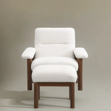 Darphe Modern Accent Chair with Ottoman, Mid Century Lounge Chair with footrest