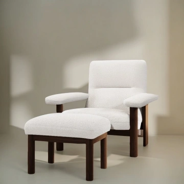 Darphe Modern Accent Chair with Ottoman, Mid Century Lounge Chair with footrest
