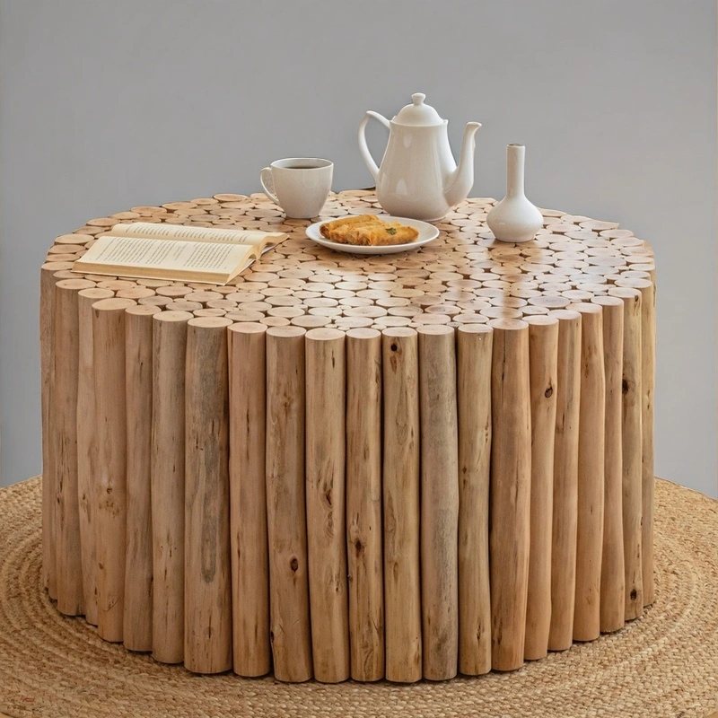 Darphe Unique Wood Round Coffee Table