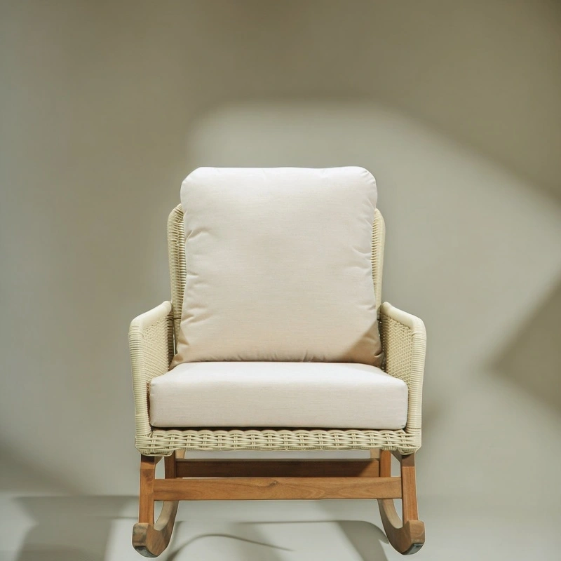 Darphe Contemporary Minimalist  Wicker Rocking Chair, Perfect for Indoor and Outdoor Spaces like Patio, Balcony, or Living Room