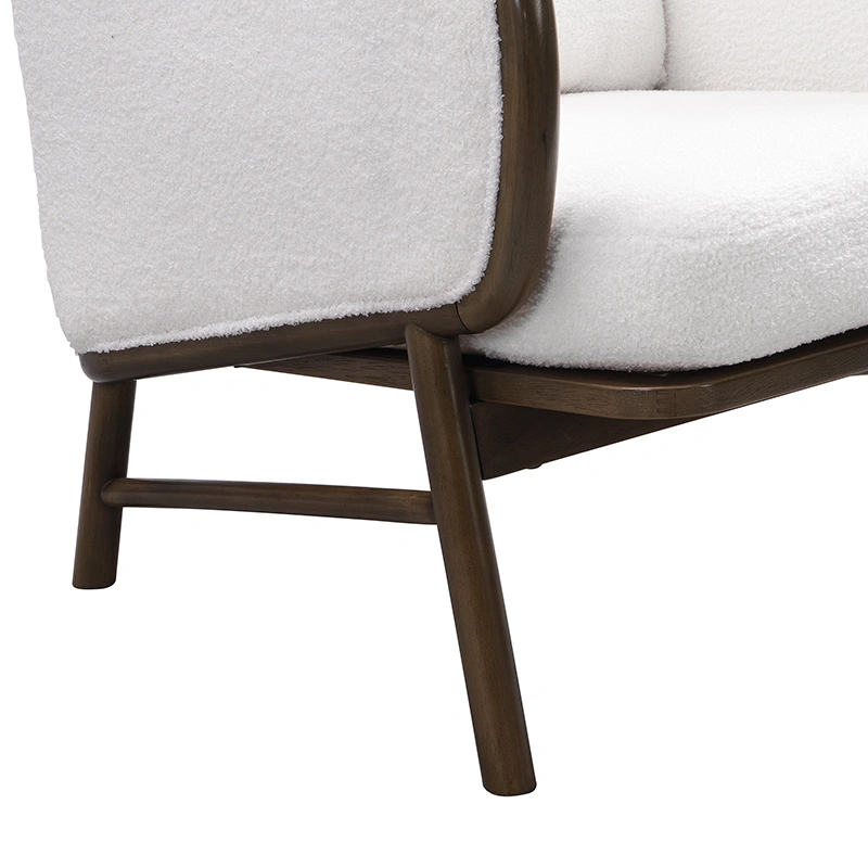 Darphe Sherpa Fabric Accent Chair with Solid Wood Frame for Living Room