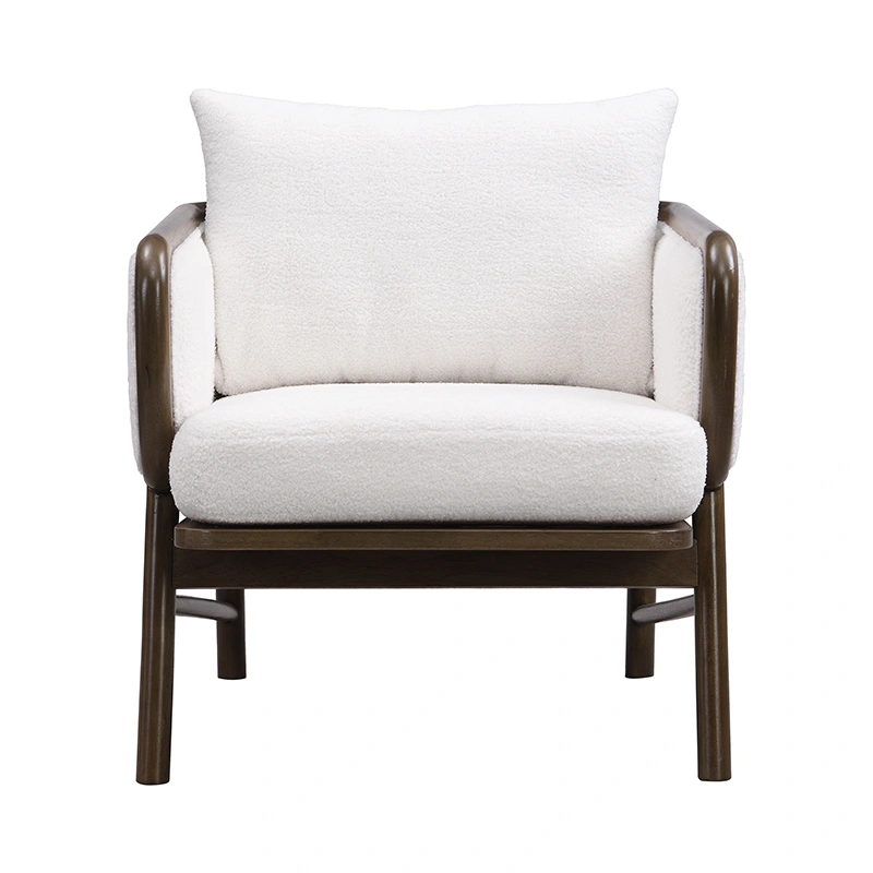 Darphe Sherpa Fabric Accent Chair with Solid Wood Frame for Living Room