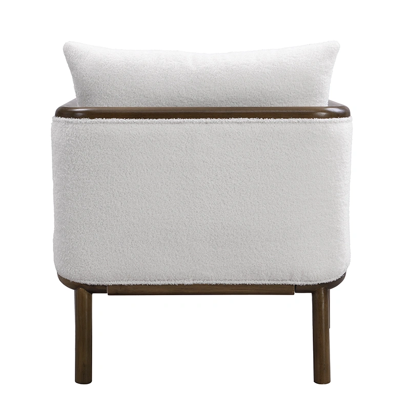 Darphe Sherpa Fabric Accent Chair with Solid Wood Frame for Living Room