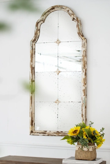 Darphe Large Cream & Gold Framed Wall Mirror