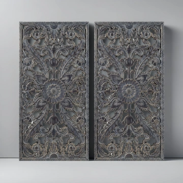 Darphe Distressed Carved Wood 2-piece Wall Decor Set