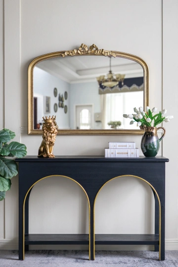 Darphe  Baroque Style Gold Arch Mirror