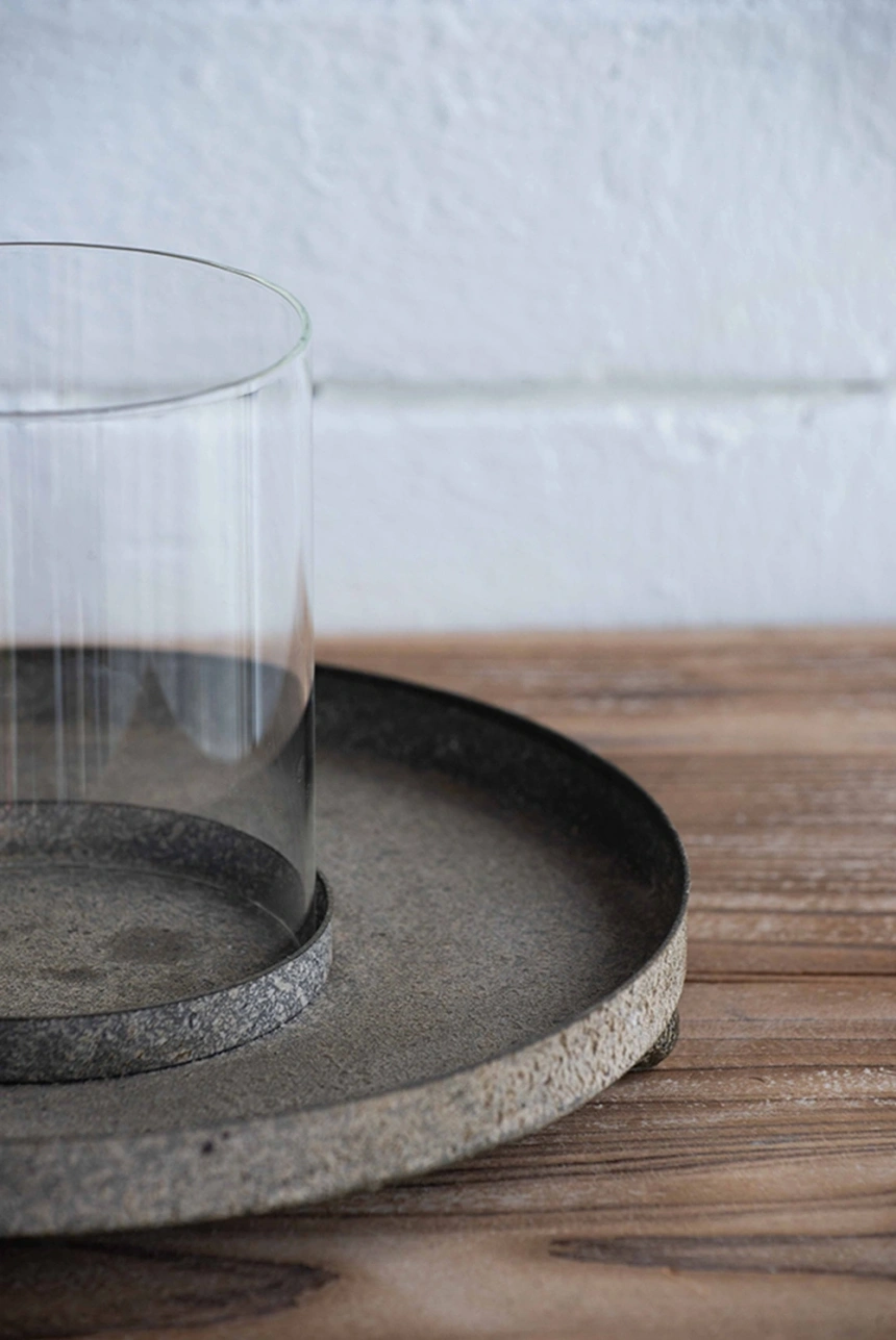 Darphe  Set of 2 Ophira Sparrow Antique Gray Mesh Candle Holders