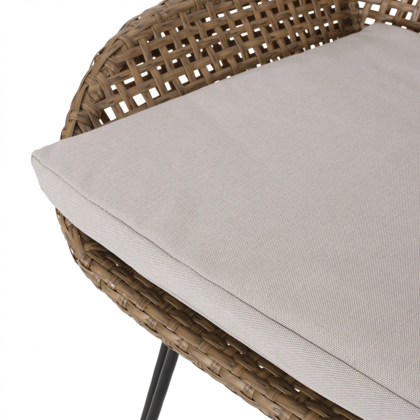 Darphe Outdoor Wicker and Iron Low Back Barstools Set of 2