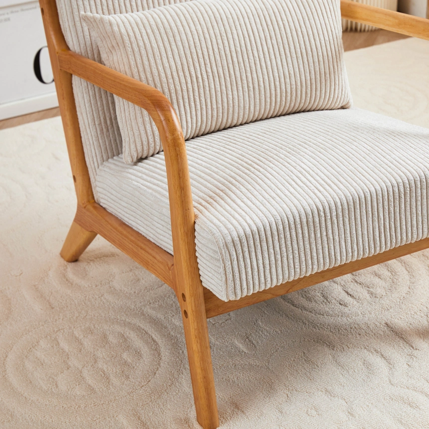 Darphe Mid-Century Modern Accent Chair, Arm Chair Living Room Chairs with Pillow