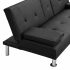 Darphe Black Leather  Convertible 2 Seater Sofa Bed