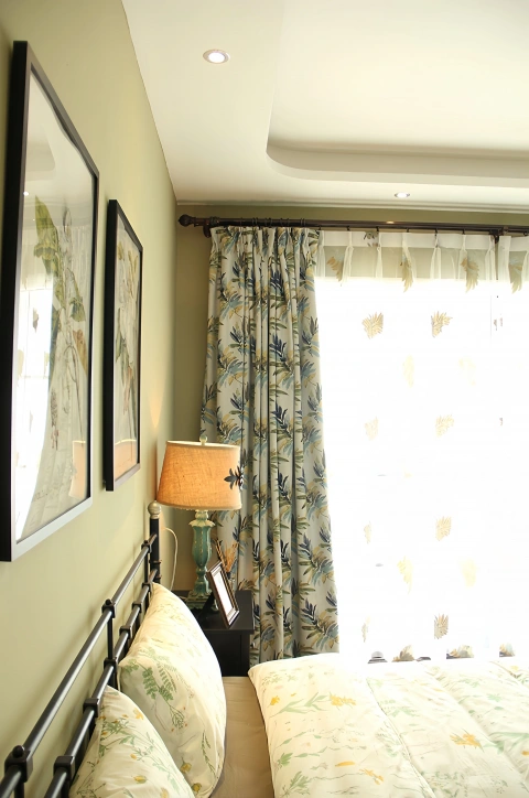 Darphe customized full blackout white leaf floor to ceiling  curtains for living room and bedroom