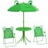 Darphe Folding Kids Table and Chair Set for Garden, Backyard, Green