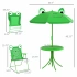 Darphe Folding Kids Table and Chair Set for Garden, Backyard, Green