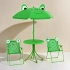 Darphe Folding Kids Table and Chair Set for Garden, Backyard, Green