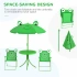 Darphe Folding Kids Table and Chair Set for Garden, Backyard, Green