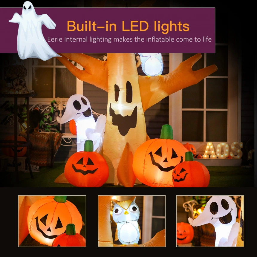 Darphe 7.5' Tall Lighted Halloween Inflatables Outdoor Decorations
