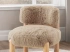 Darphe Modern Accent Chair Fur Fabric Wooden Legs Curved Backrest